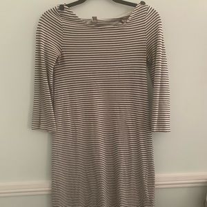 JCrew 3/4 sleeve striped dress